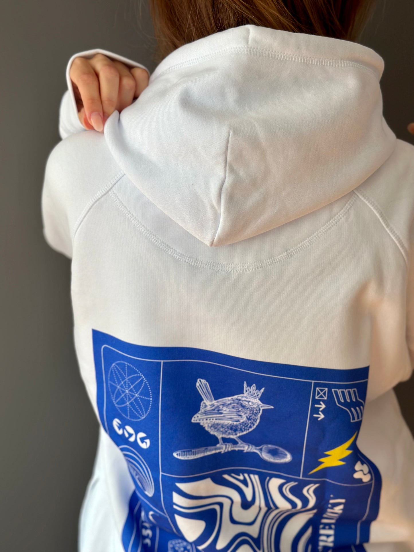 Regular Fit Hoodie "Lucky Zaunkönig" White