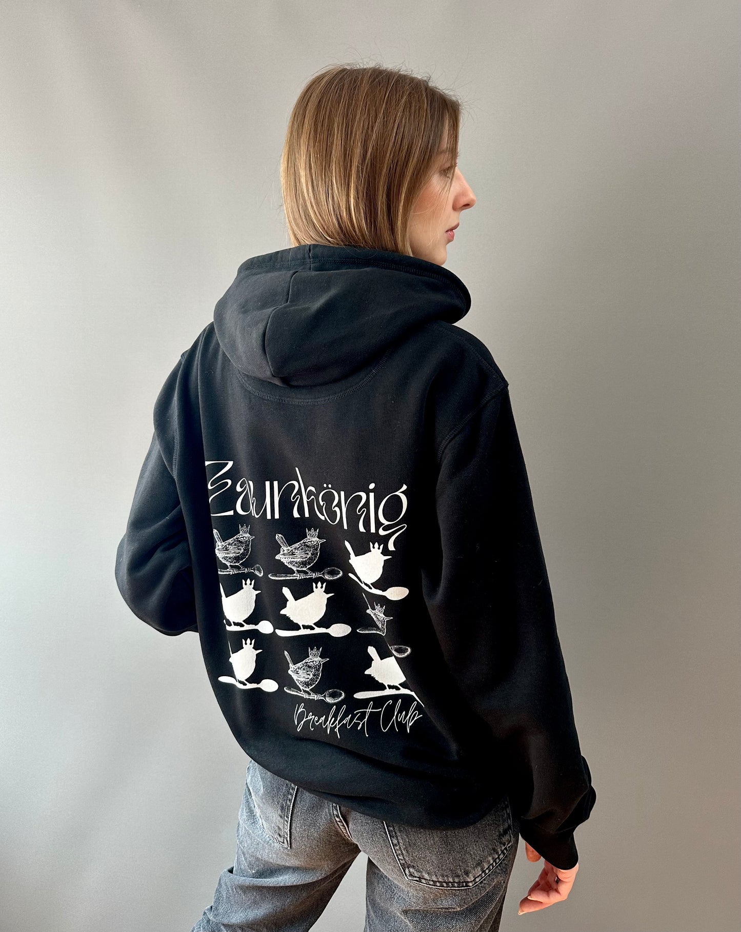 Oversized Hoodie "Zaunkönig" BLACK