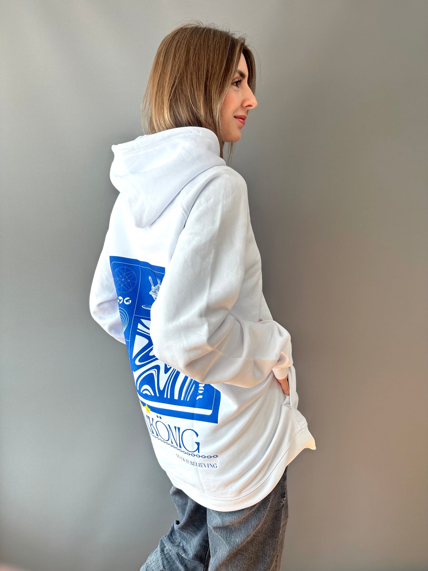 Regular Fit Hoodie "Lucky Zaunkönig" White