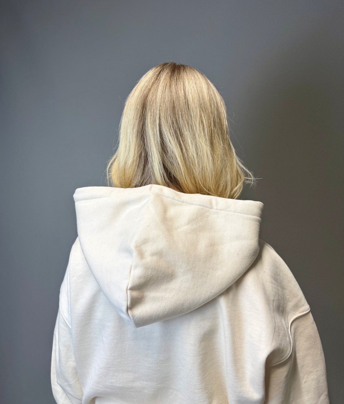 Oversized Hoodie "Zaunkönig Stick" Natural Raw