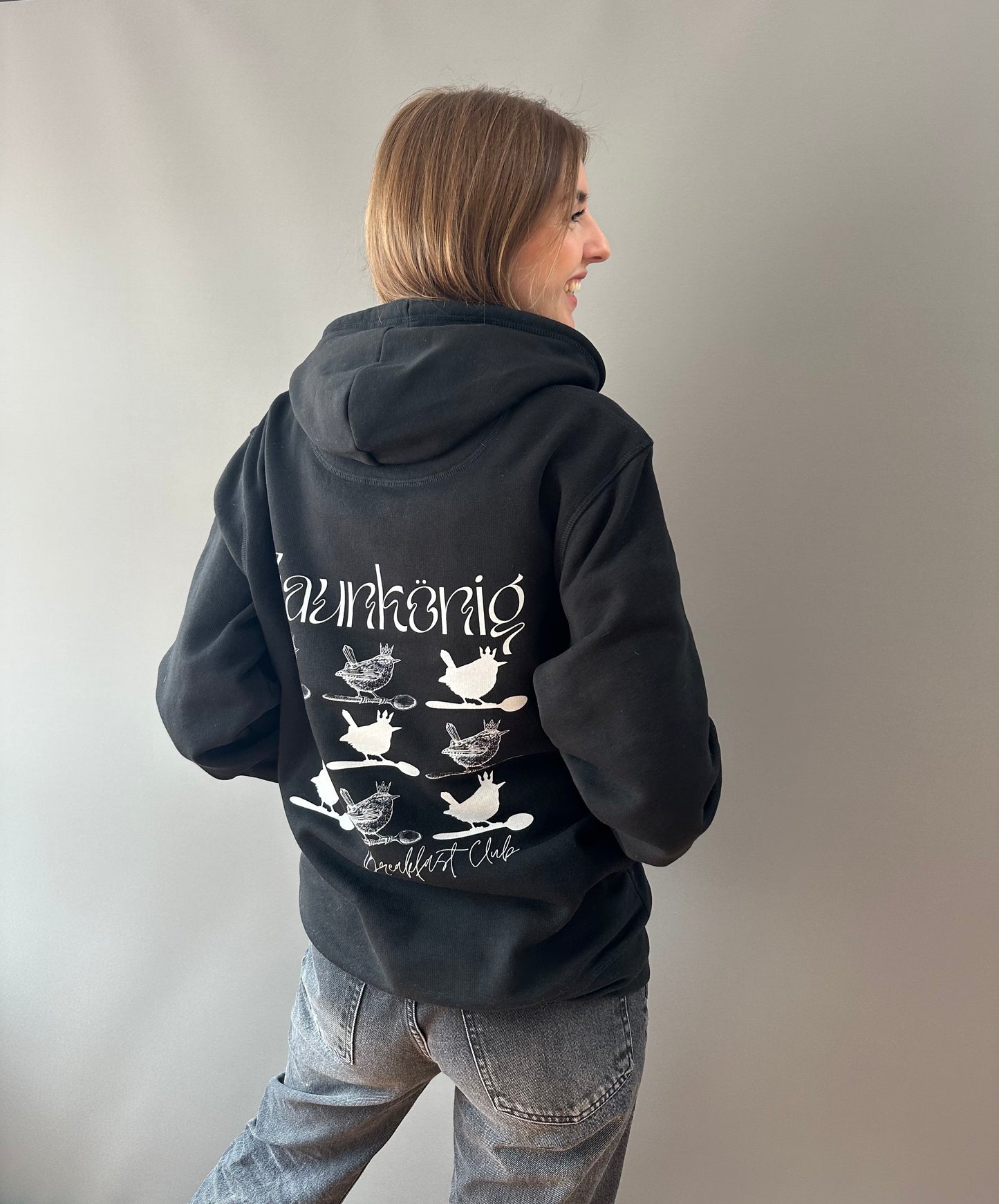 Oversized Hoodie "Zaunkönig" BLACK