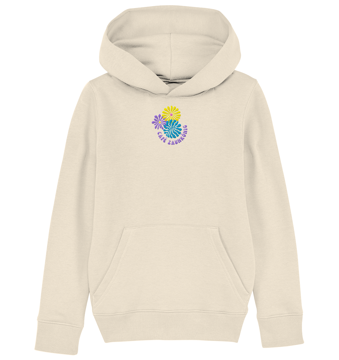 Kids Hoodie „Flower Café Zaunkönig“ Natural