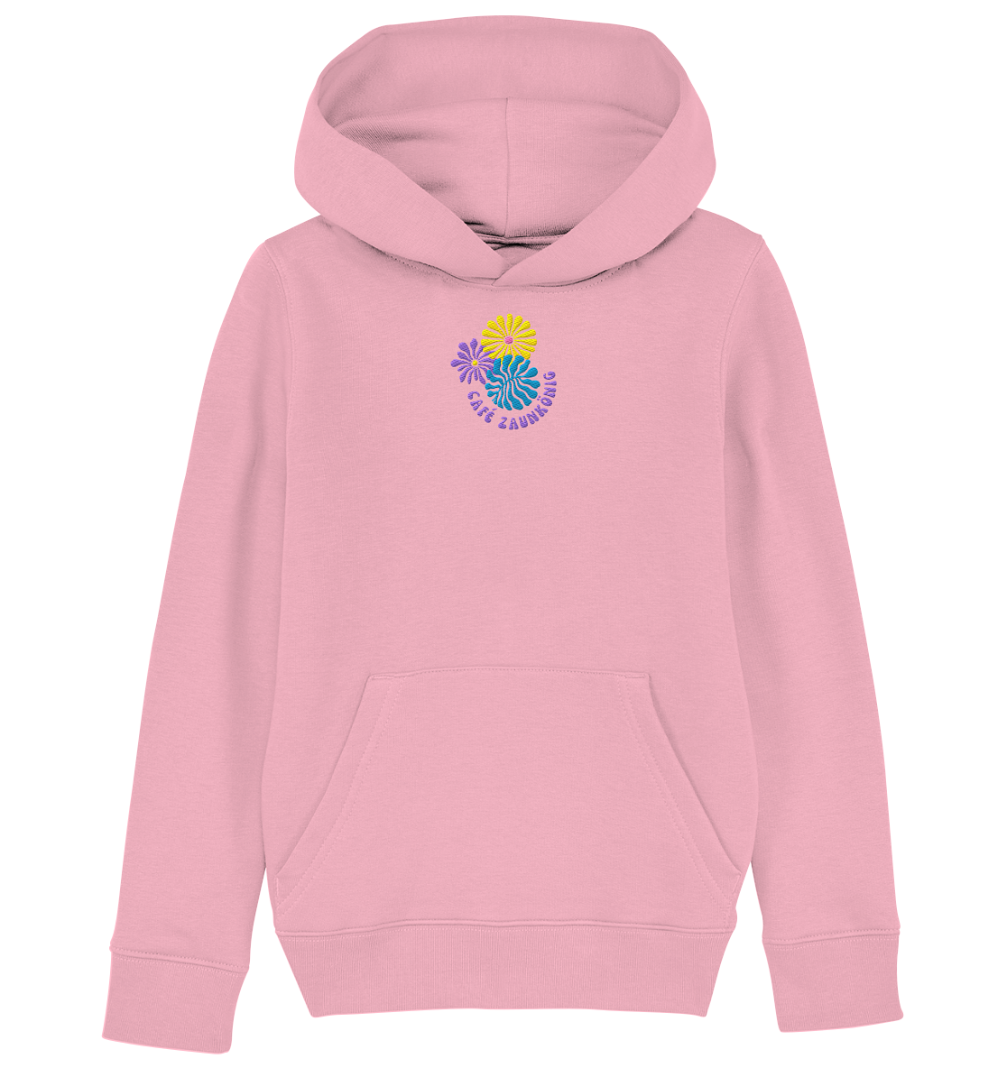 Kids Hoodie „Flower Café Zaunkönig“ Pink
