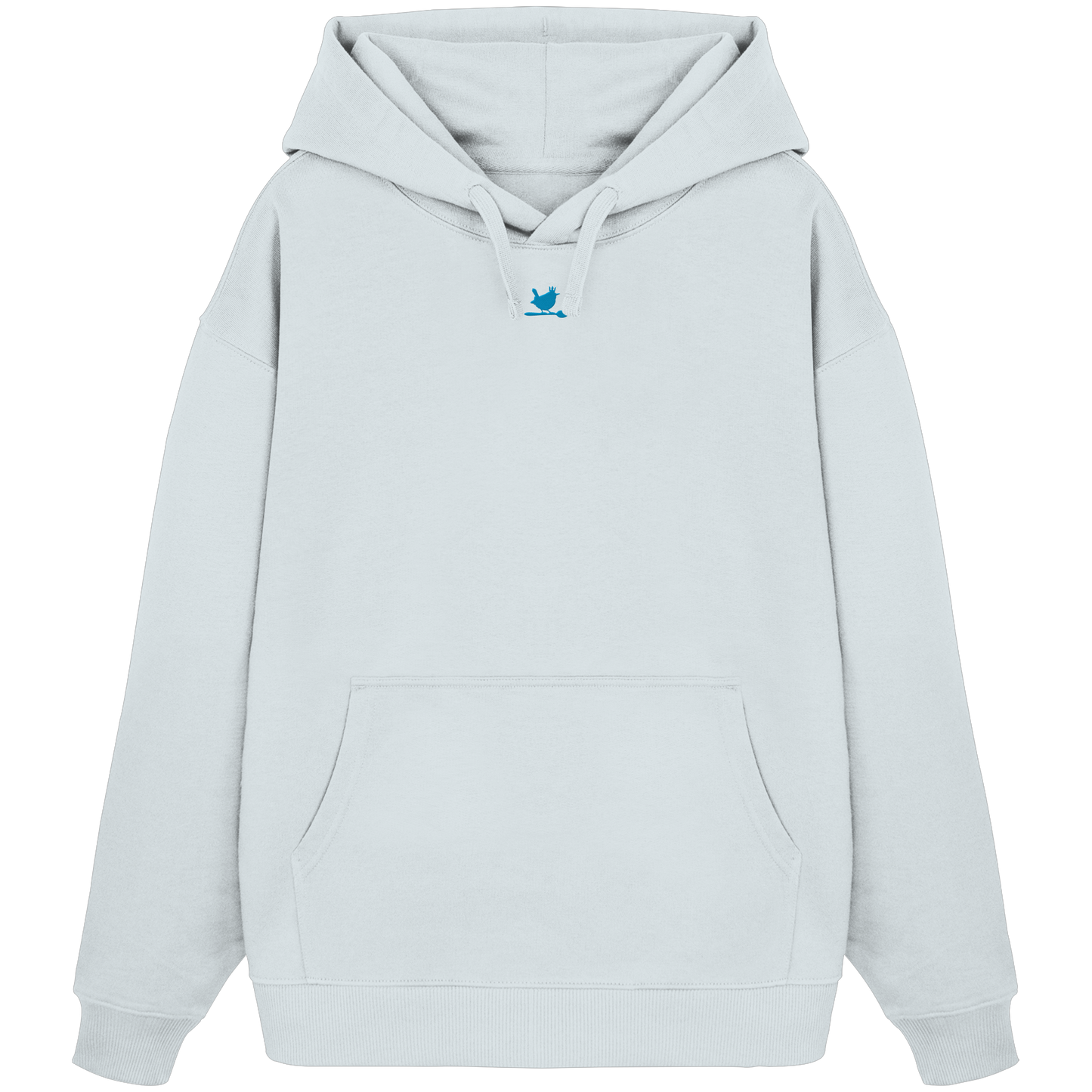 Oversized Hoodie "Zaunkönig Stick" Blue Ice