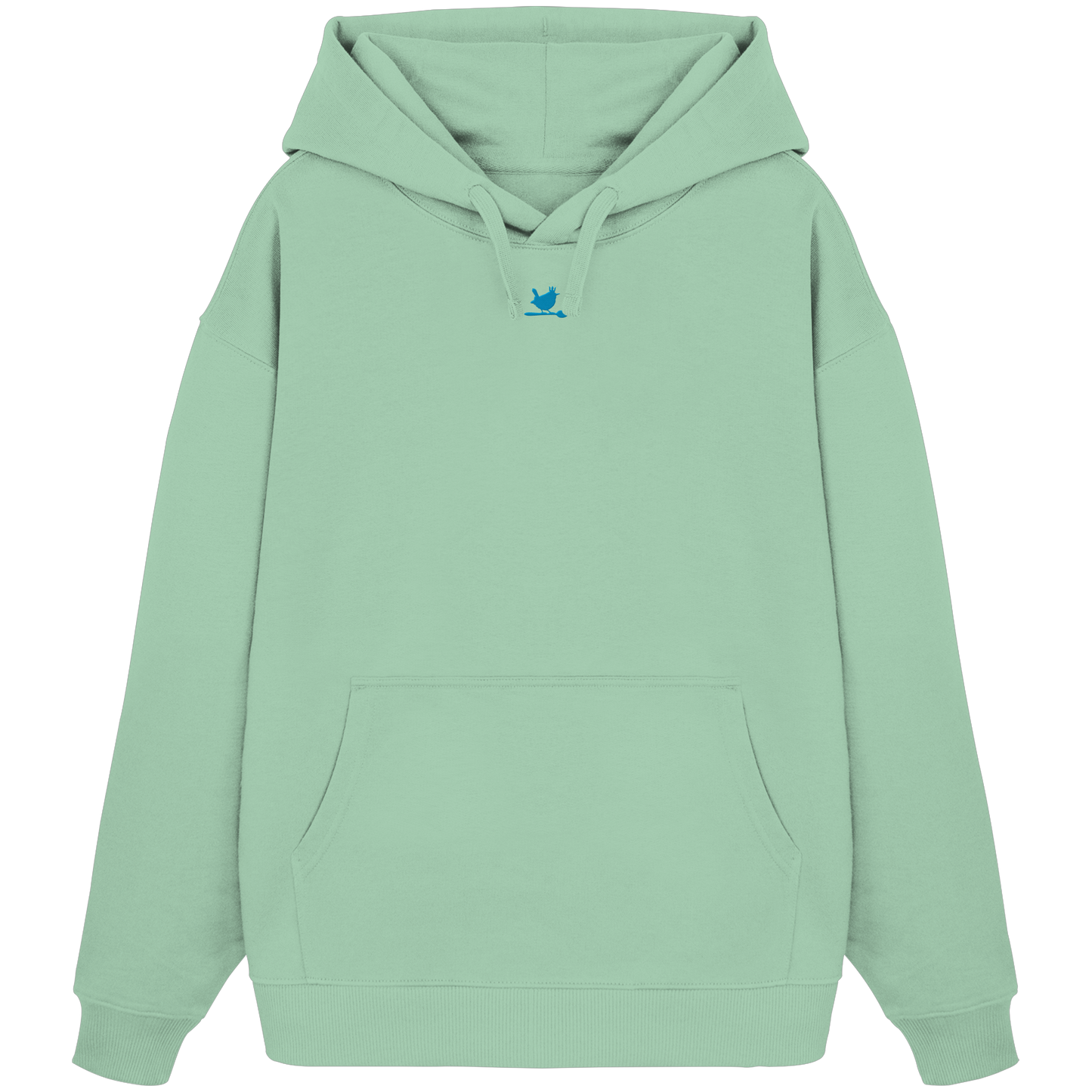 Oversized Hoodie "Zaunkönig Stick" Misty Jade
