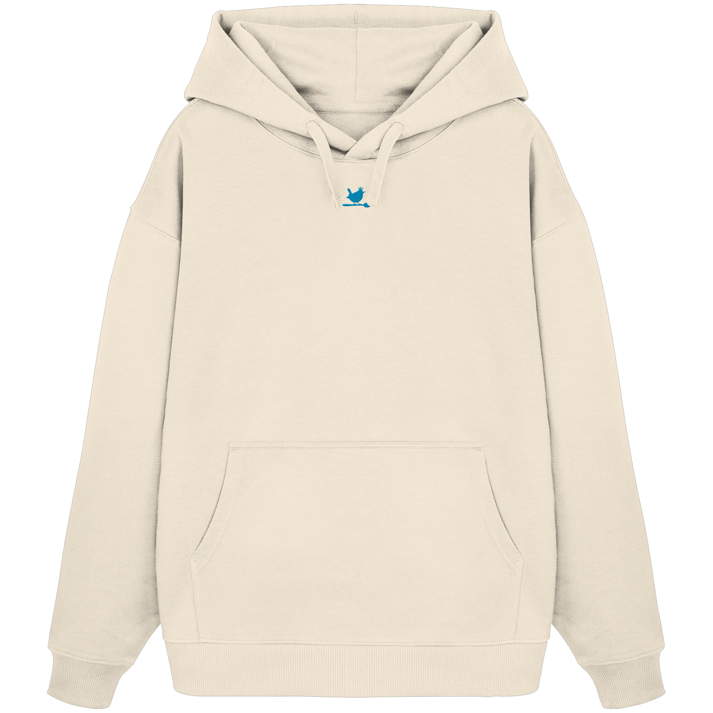 Oversized Hoodie "Zaunkönig Stick" Natural Raw