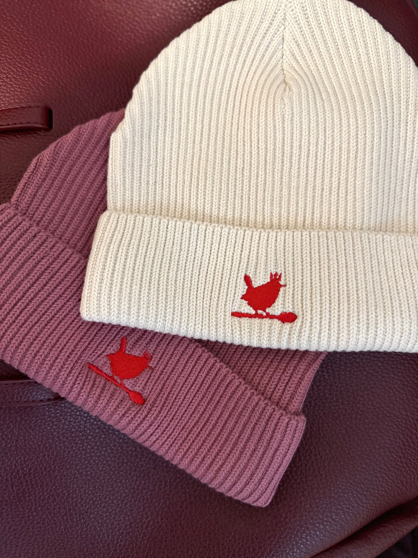 Beanie "Hibiscus Rose-Dunkelrot"